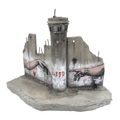 Lot 61 - Banksy (British b.1974), Walled Off Hotel - Eight Part Souvenir Wall Section With Watch Tower