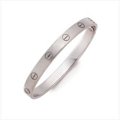 Lot 61 - Cartier - an 18ct white gold Love bangle.
