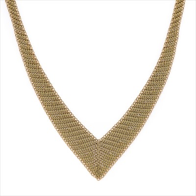 Lot 44 - Tiffany & Co. - a Mesh necklace by Elsa Peretti for Tiffany & Co.