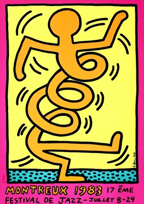 Lot 103 - Keith Haring (American 1958-1990), 'Montreuz Jazz De Festival (Pink)', 1983