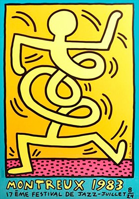 Lot 101 - Keith Haring (American 1958-1990), 'Montreuz Jazz De Festival (Green)', 1983