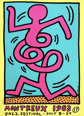 Lot 102 - Keith Haring (American 1958-1990), 'Montreuz Jazz De Festival (Yellow)', 1983