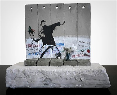 Lot 62 - Banksy (British 1974 -), Walled Off Hotel - Five Part Souvenir Wall Section (Flower Thrower)
