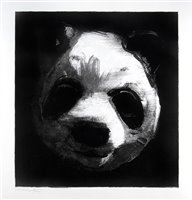 Lot 350 - Charming Baker (British .1964), 'Flocked Panda Head', 2018