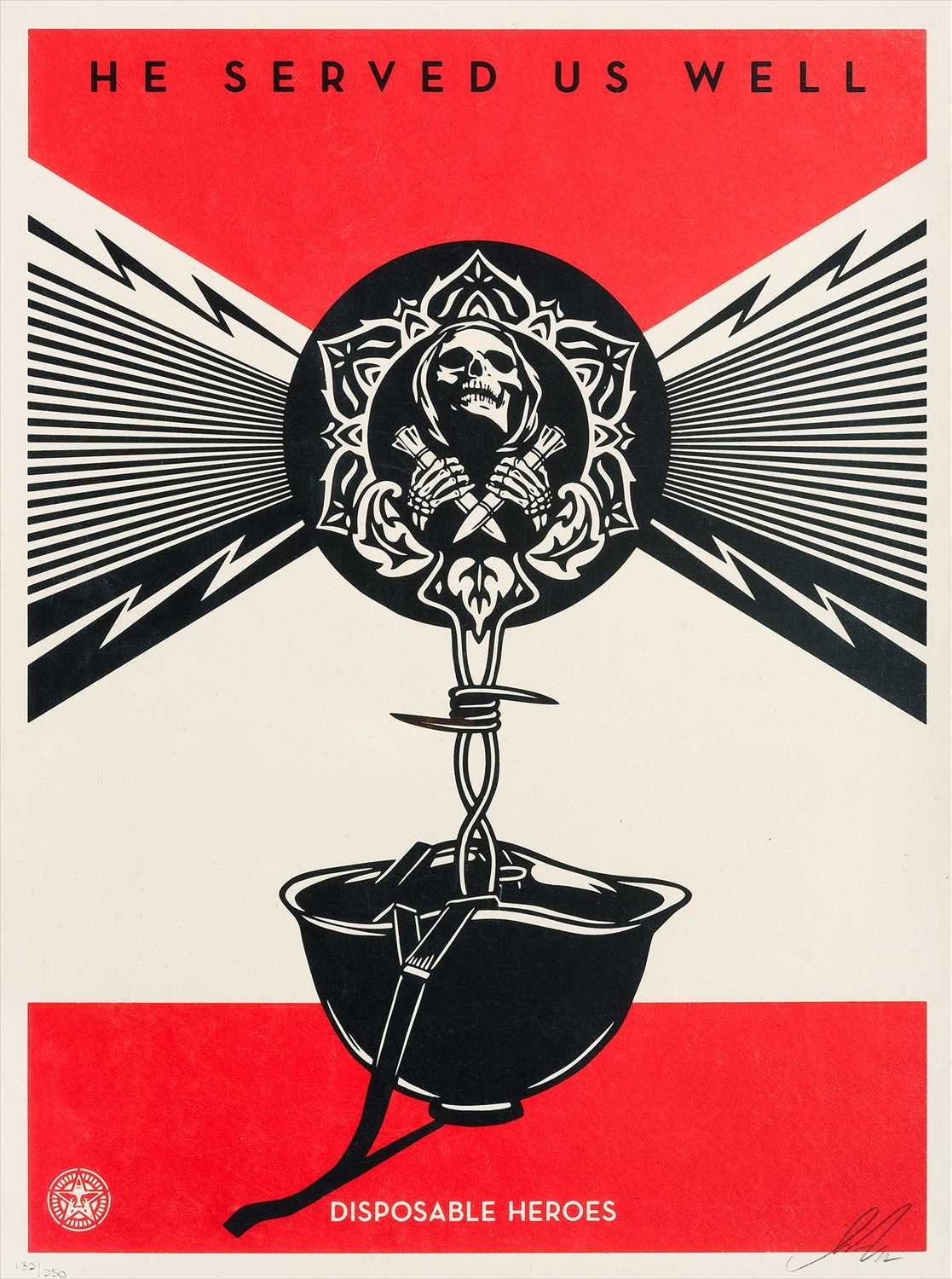 Lot 211 - Shepard Fairey (American 1970-), ‘Disposable Heroes', 2012