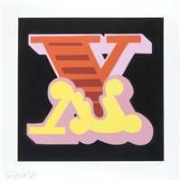 Lot 167 - Ben Eine (British b.1970), ‘X (Yellow, Pink & Purple)’, 2015