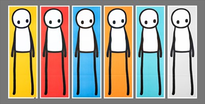 Lot 345 - Stik (British 1979-) ‘Standing Figure (Book) (Red, Blue, Yellow, Orange, Teal & Grey)’, 2015