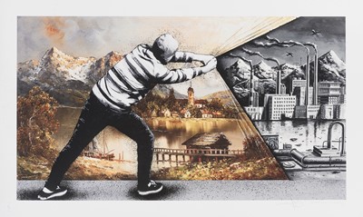 Lot 286 - Martin Whatson (Norwegian 1984-) & Pez (French), 'Behind The Curtain (Back To The Future)', 2018