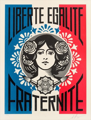 Lot 342 - Shepard Fairey (American 1970-), 'Liberte, Egalite, Fraternite', 2018