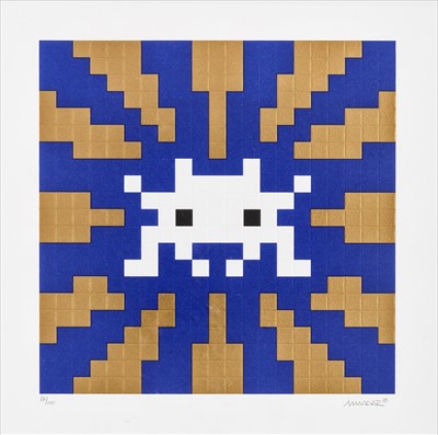 Lot 296 - Invader (French 1969-), 'Sunset (Gold & Blue)', 2018