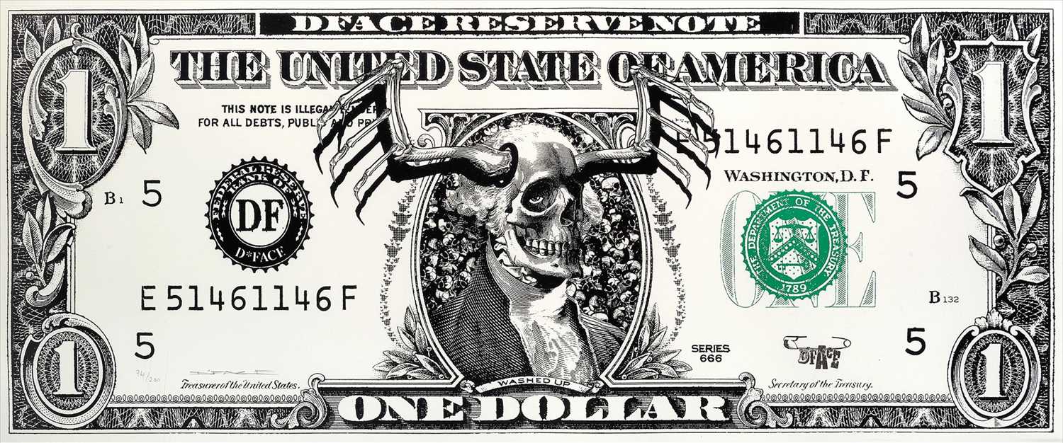 Lot 119 - D*Face (British 1978-), 'United State Of America', 2007