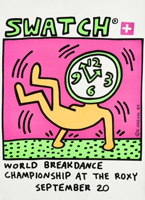 Lot 167 - Keith Haring (American 1958-1990), 'Swatch World Breakdancing Championship At The Roxy', 1984