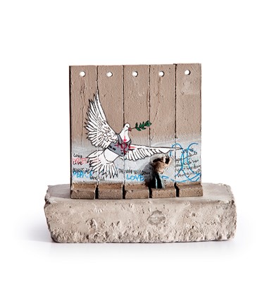Lot 58 - Banksy (British 1974-), Walled Off Hotel - Five Part Souvenir Wall Section (Peace Dove)