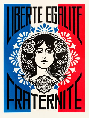 Lot 151 - Shepard Fairey (American 1970-), 'Liberte, Egalite, Fraternite', 2016
