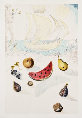 Lot 75 - Salvador Dali (Spanish 1904-1989), 'Ship And Fruits', 1986