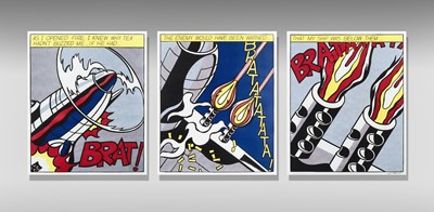 Lot 238 - Roy Lichtenstein (American 1923-1997), 'As I Opened Fire (Triptych)', 1966 (Signed)