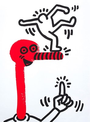 Lot 282 - Keith Haring (American 1958-1990), 'Story of Red and Blue #20', 1990
