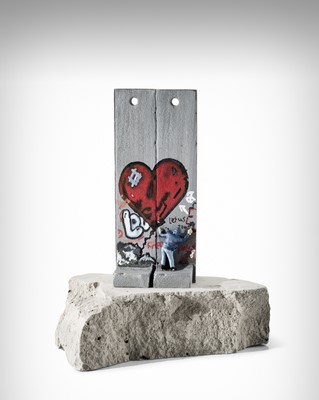Lot 95 - Banksy (British 1974 -), 'Walled Off Hotel - Two Part Souvenir Wall Section (Love Hurts)'