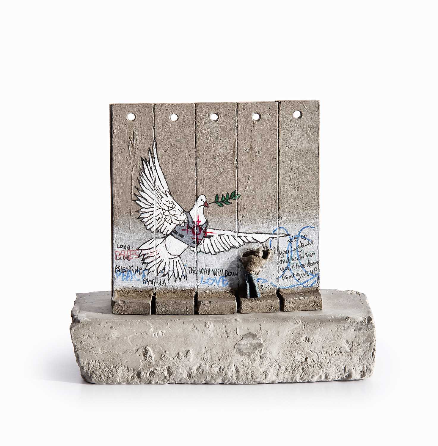 Lot 98 - Banksy (British 1974 -), 'Walled Off Hotel - Five Part Souvenir Wall Section (Peace Dove)'