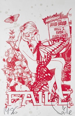 Lot 116 - Faile  (Collaboration), 'Butterfly Girl (Shimmering Red)', 2006