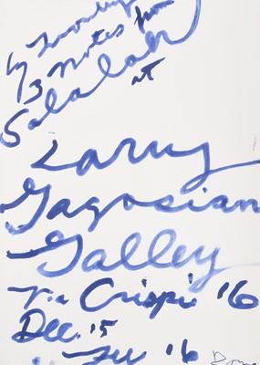 Lot 20 - Cy Twombly (American 1928-2011), 'Three Notes from Salalah Poster', 2008