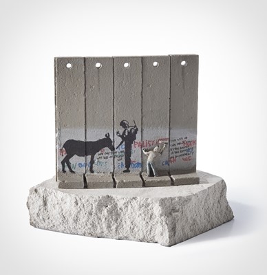 Lot 76 - Banksy (British 1974 -), Walled Off Hotel - Five Part Souvenir Wall Section (Donkey Documents)