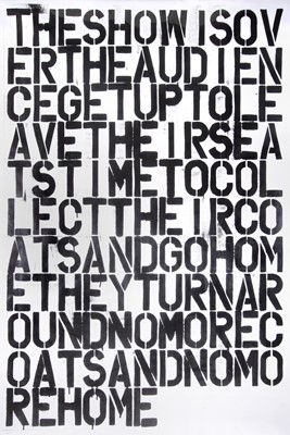 Lot 15 - Christopher Wool (After), 'The Show Is Over’