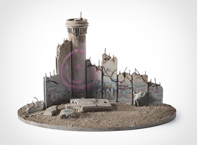 Lot 85 - Banksy (British b.1974), 'Walled Off Hotel - Eight Part Souvenir Wall Section With Watch Tower (Smiley Tower)'