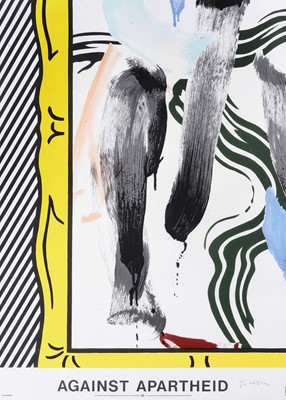 Lot 52 - Roy Lichtenstein (American 1923-1997), 'Against Apartheid', 1983 (signed)