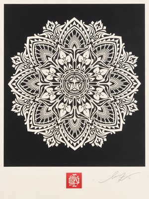 Lot 130 - Shepard Fairey (American 1970-), 'Mandala Ornament 1 & 2 (Black & Cream)', 2010, (2 Works)