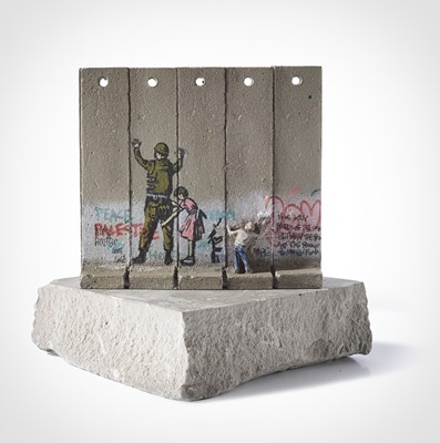Lot 55 - Banksy (British 1974 -), Walled Off Hotel - Five Part Souvenir Wall Section (Stop And Search)