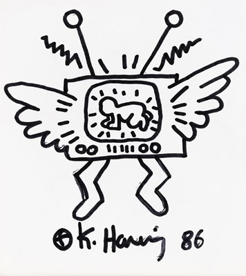 Lot 126 - Keith Haring (American 1958-1990), 'TV Angel', 1986