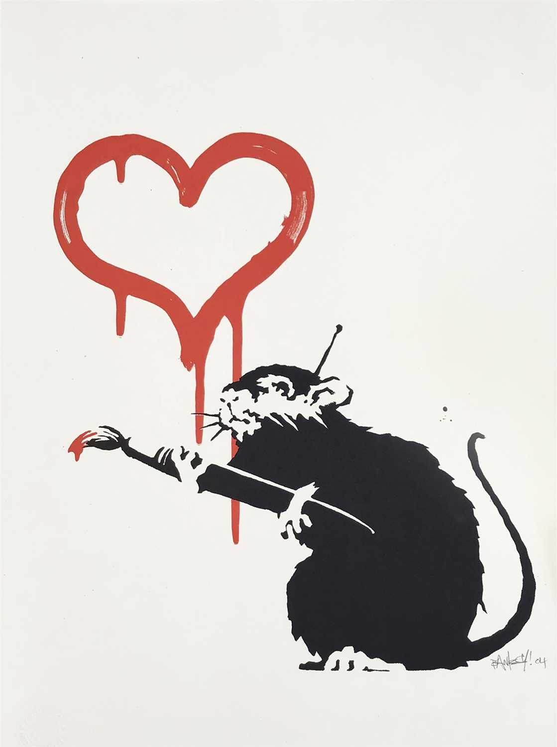 Lot 146 - Banksy (British 1974-), 'Love Rat', 2004 (Signed)