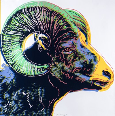 Lot 1 - Andy Warhol (American 1928-1987), 'Bighorn Ram, from Endangered Species', 1983