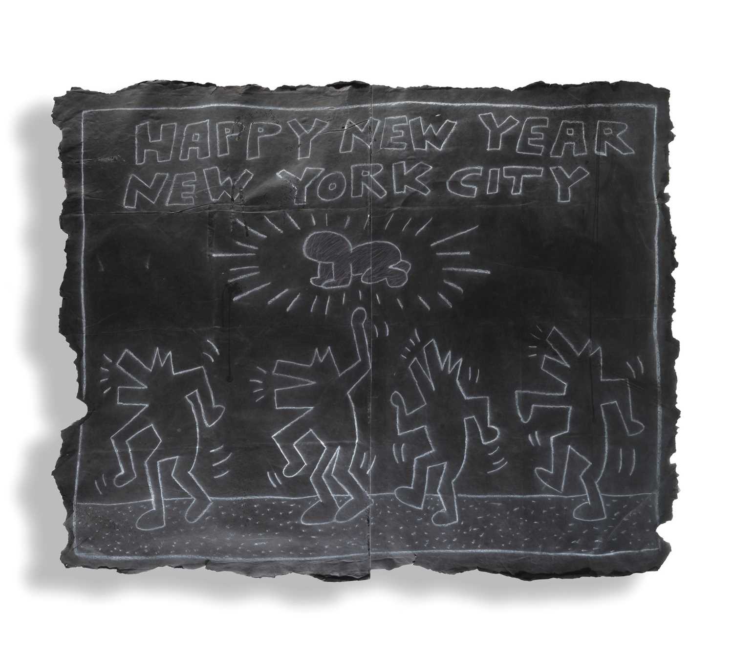 Lot 108 - Keith Haring (American 1958-1990), 'Happy New Year New York City', 1980s