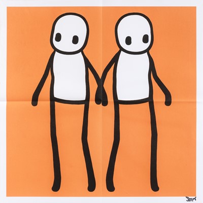 Lot 191 - Stik (British 1979-), 'Holding Hands (Red, Orange, Yellow, Blue & Teal)', 2020