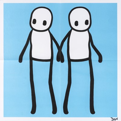 Lot 191 - Stik (British 1979-), 'Holding Hands (Red, Orange, Yellow, Blue & Teal)', 2020