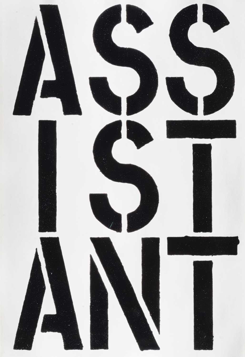 Lot 10 - Christopher Wool (American 1955-), 'Assistant, from Black Book', 1989