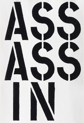 Lot 121 - Christopher Wool (American 1955-), 'Assassin, from Black Book', 1989