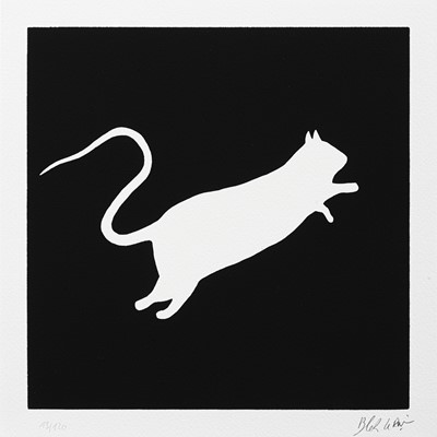 Lot 78 - Blek Le Rat (French 1951-), Rat (Gold on Black, White on Black & White on Red), 2020