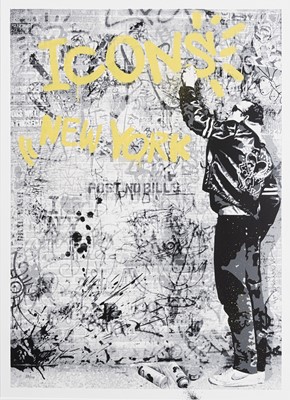 Lot 99 - Mr Brainwash (French 1966-),' New York Icons - Keith Haring' (Yellow), 2009