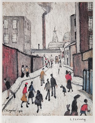 Lot 157 - Laurence Stephen Lowry (British 1887-1976), 'Street Scene Near a Factory'