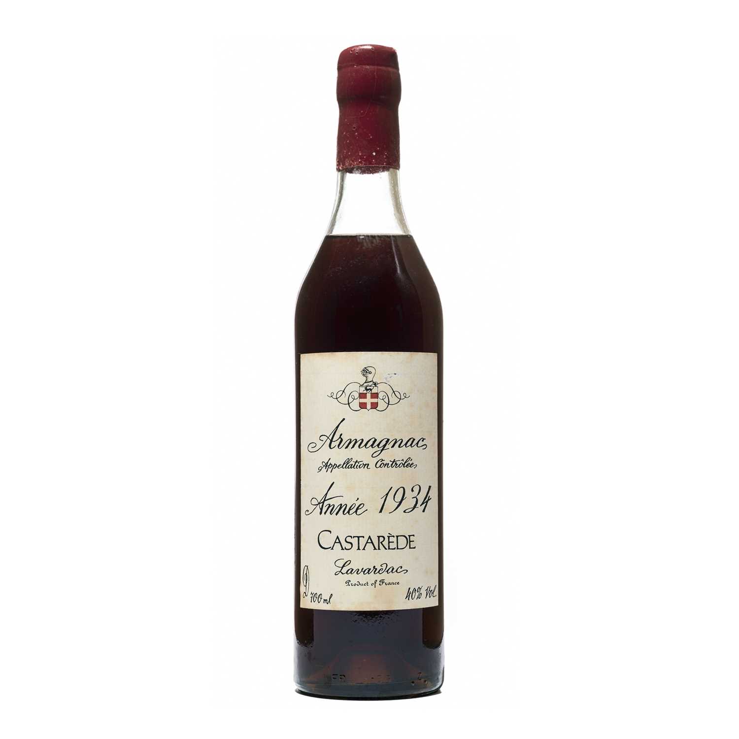 Lot 161 - 1 bottle 1934 Armagnac Castarede