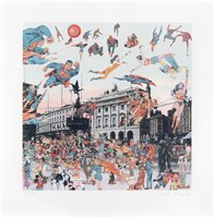 Lot 414 - Peter Blake (British b.1932), 'Piccadilly Circus - The Convention Of Comic Book Characters', 2012