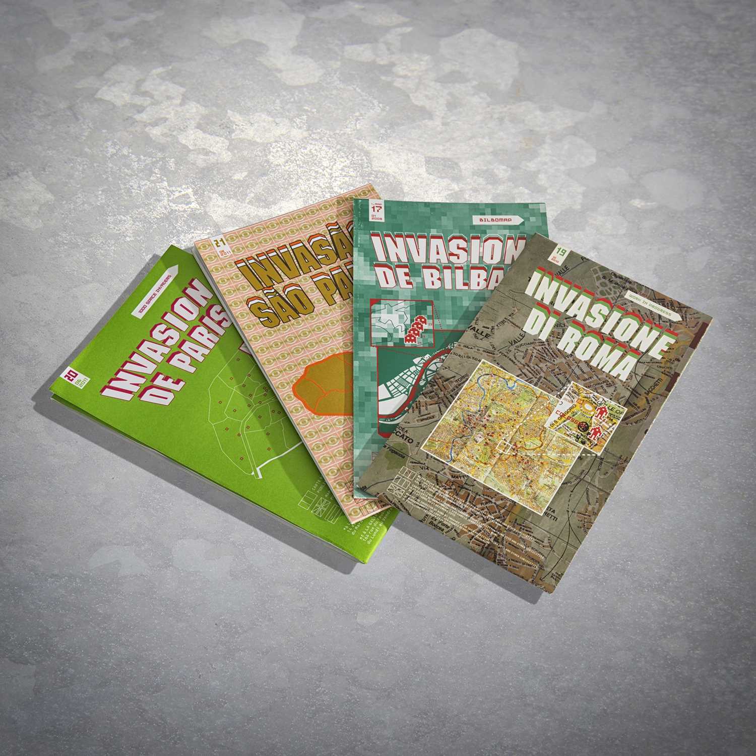 Lot 82 - Invader (French 1969-), 'Invasion Maps' (4 works)
