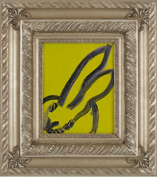 Lot 5 - Hunt Slonem (American 1951-), Untitled (Yellow-Green Rabbit), 2018