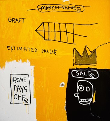 Lot 187 - Jean-Michel Basquiat (American 1960-1988), 'Rome Pays Off (1984/2005)', 2005