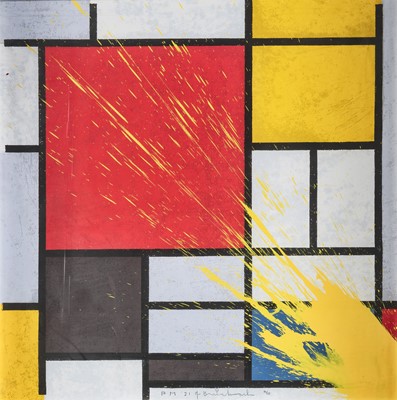 Lot 194 - Mr Brainwash (French 1966-), 'Mondriart (Yellow)', 2010