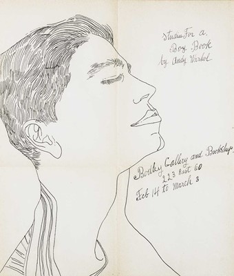 Lot 5 - Andy Warhol (American 1928-1987), 'Studies For A Boy Book (Bodley Gallery Announcement)', c.1959