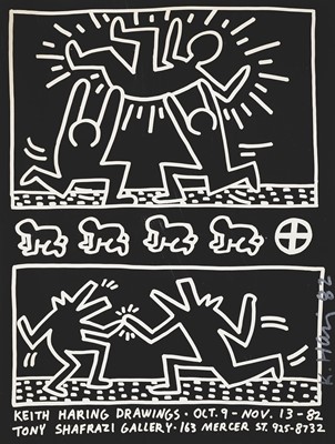 Lot 188 - Keith Haring (American 1958-1990), 'Keith Haring Drawings, Tony Shafrazi Gallery', 1982 (Signed)